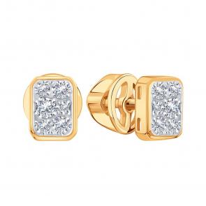 Золотые серьги Karatov с бриллиантом Т14102Е204 фото