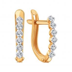 Золотые серьги Karatov с бриллиантом Т14102Е295 фото