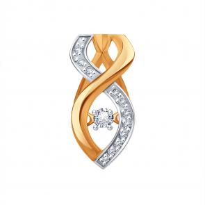 Золотая подвеска Karatov с бриллиантом Т141036009-01 фото