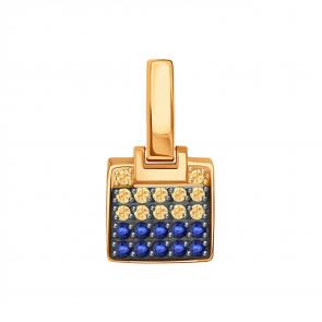 Золотая подвеска Karatov с сапфиром и коньячным бриллиантом Т141036039 фото