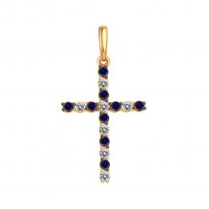 Золотая подвеска Karatov с бриллиантом и сапфиром Т141036140 фото