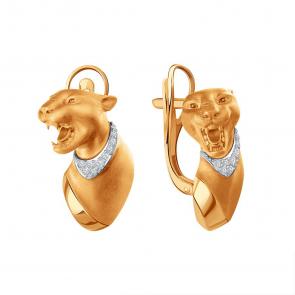 Золотые серьги Karatov с бриллиантом Т14152Г207-1 фото