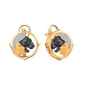 Золотые серьги Karatov с бриллиантом Т14152Е124 фото