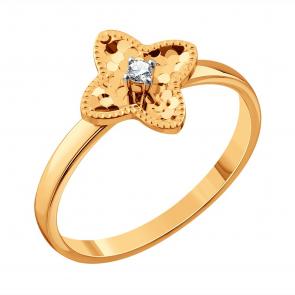 Золотое кольцо Karatov с бриллиантом Т14161Д615 фото