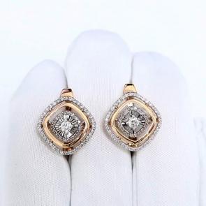 Золотые серьги Karatov с танцующим бриллиантом Т14162Г945 фото