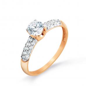 Золотое кольцо Karatov с фианитом Т142014653 фото