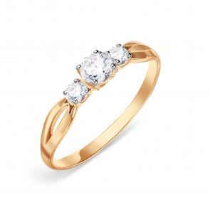 Золотое кольцо Karatov с фианитом Т142015601 фото