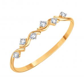 Золотое кольцо Karatov с фианитом Т142015755 фото