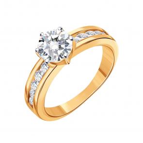 Золотое кольцо Karatov с фианитом Т142017020 фото