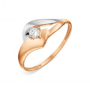 Золотое кольцо Karatov с фианитом Т14201А024 фото