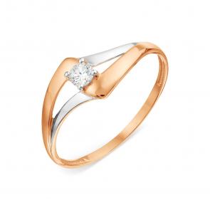 Золотое кольцо Karatov с фианитом Т14201А025 фото