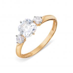 Золотое кольцо Karatov с фианитом Т14201А238 фото