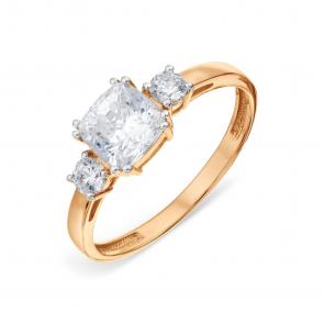 Золотое кольцо Karatov с фианитом Т14201А351 фото