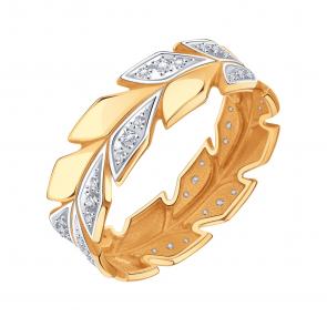 Золотое кольцо Karatov с фианитом Т14201Б325 фото