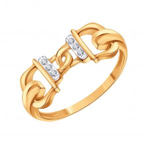 Золотое кольцо Karatov с фианитом Т14201Б502 фото