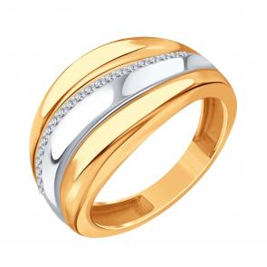 Золотое кольцо Karatov с фианитом Т14201Б539 фото