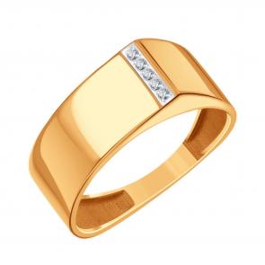 Золотое кольцо Karatov с фианитом Т14201Б602 фото