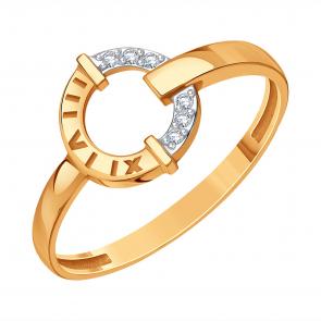 Золотое кольцо Karatov с фианитом Т14201Б750 фото