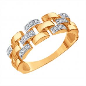 Золотое кольцо Karatov с фианитом Т14201Б944 фото