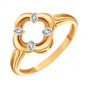 Золотое кольцо Karatov с фианитом Т14201Д039 фото