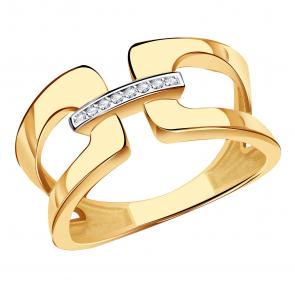 Золотое кольцо Karatov с фианитом Т14201Д224 фото