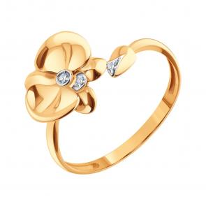 Золотое кольцо Karatov с фианитом Т14201Д273 фото