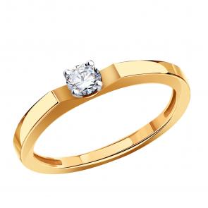 Золотое кольцо Karatov с фианитом Т14201Д892-К фото