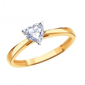 Золотое кольцо Karatov с фианитом Т14201Д899-К фото