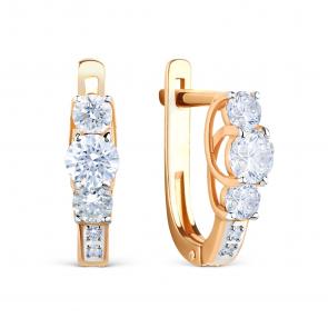 Золотые серьги Karatov с фианитом Т142025319 фото