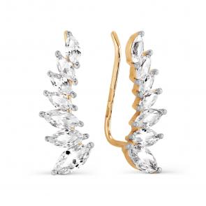 Золотые серьги Karatov с фианитом Т142027605 фото