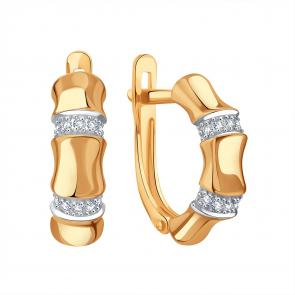 Золотые серьги Karatov с фианитом Т14202В744 фото