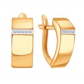 Золотые серьги Karatov с фианитом Т14202В764 фото