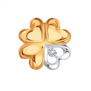 Золотая подвеска Karatov с фианитом Т142035862 фото