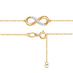 Золотой браслет Karatov с фианитом Т142101184 фото