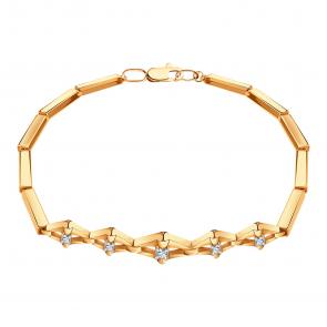 Золотой браслет Karatov с фианитом Т142101213 фото