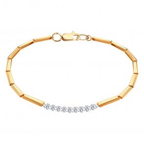 Золотой браслет Karatov с фианитом Т142101214 фото