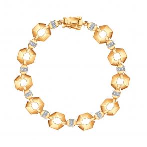 Золотой браслет Karatov с фианитом Т142101354 фото