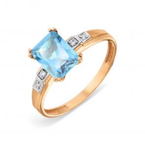 Золотое кольцо Karatov с топазом и фианитом Т14301А359 фото