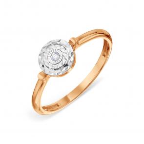 Золотое кольцо Karatov с бриллиантом Т14561А702 фото