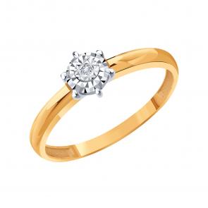 Золотое кольцо Karatov с бриллиантом Т14561Б720 фото