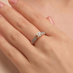 Золотое кольцо Karatov с бриллиантом Т14561Д846 фото