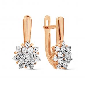 Золотые серьги Karatov с бриллиантом Т145629155 фото