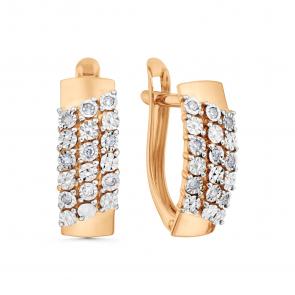 Золотые серьги Karatov с бриллиантом Т145629838 фото