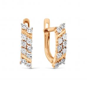 Золотые серьги Karatov с бриллиантом Т145629839 фото