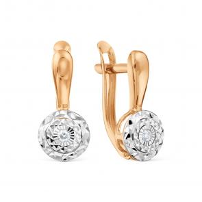 Золотые серьги Karatov с бриллиантом Т14562Б605 фото