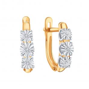 Золотые серьги Karatov с бриллиантом Т14562В614 фото