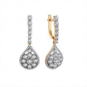 Золотые серьги Karatov с бриллиантом Т14562Г654 фото