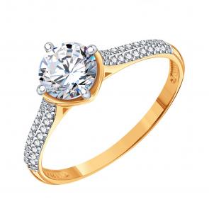 Золотое кольцо Karatov с аметистом и бриллиантом Т146017731-01 фото