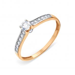 Золотое кольцо Karatov с бриллиантом Т14601А947 фото