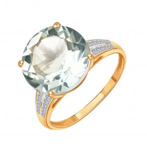 Золотое кольцо Karatov с аметистом и бриллиантом Т14601Б485 фото